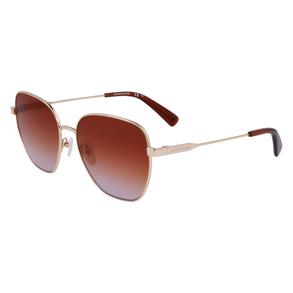 Ochelari de soare Longchamp din metal auriu