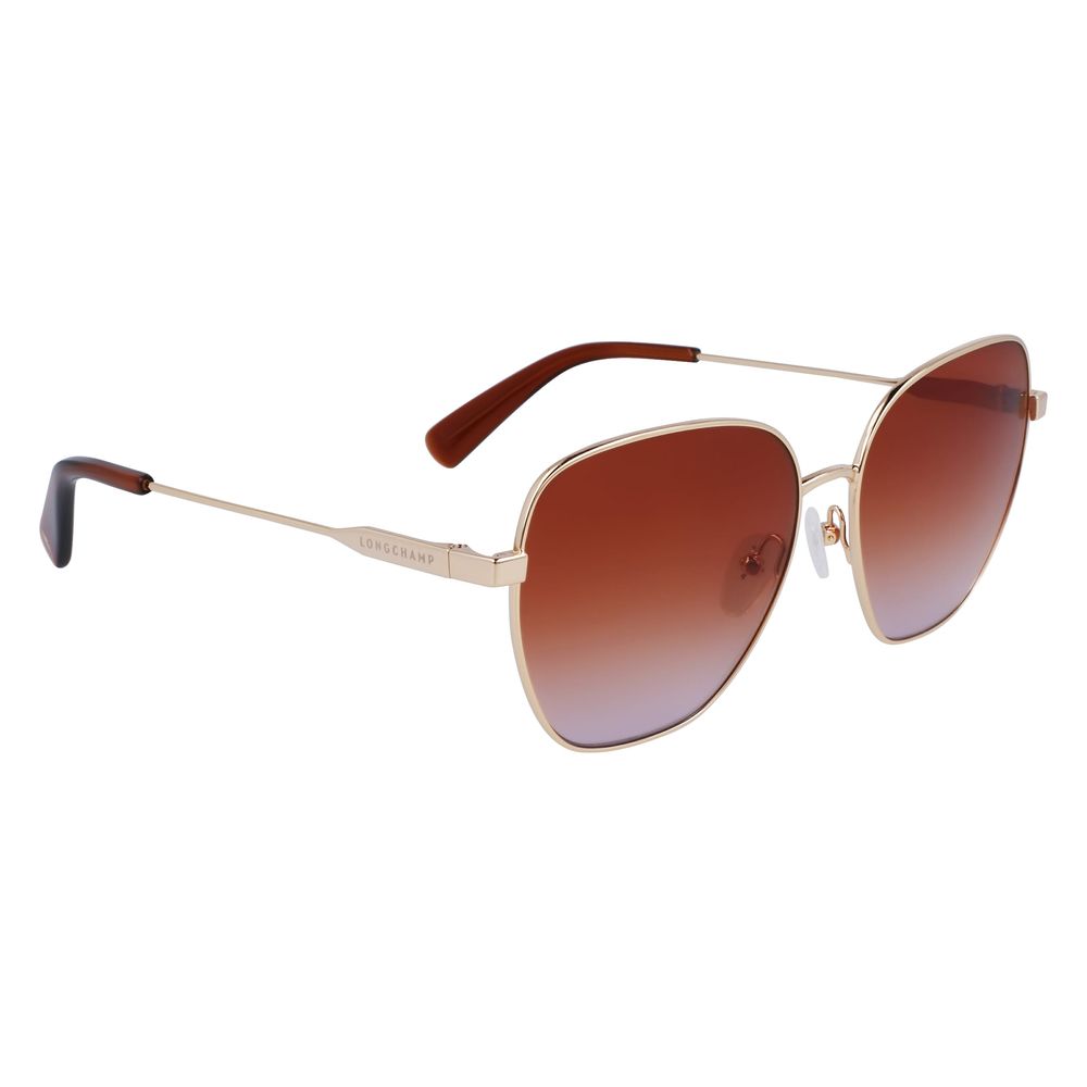 Ochelari de soare Longchamp din metal auriu