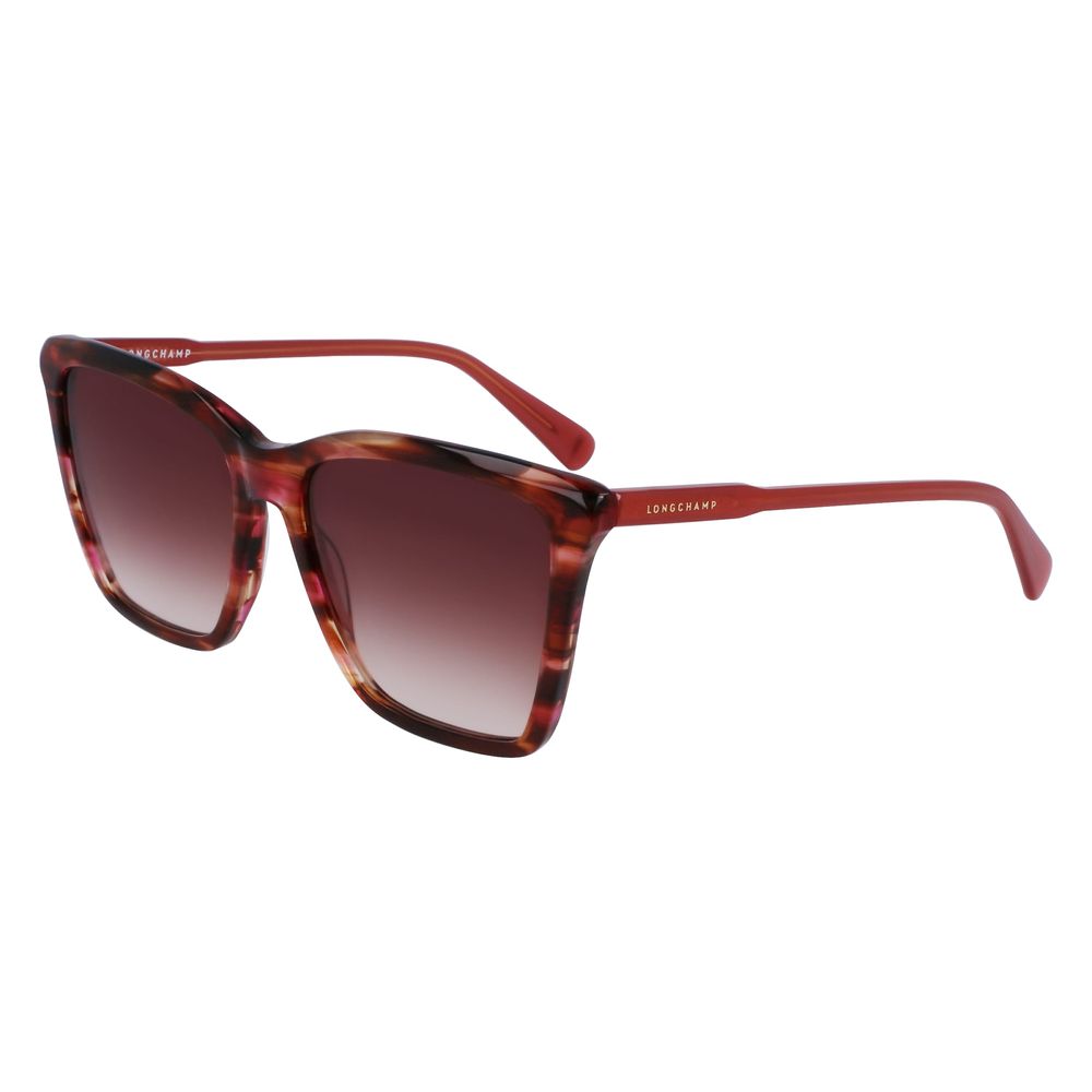 Longchamp – Rote Sonnenbrille aus Kalbshaar