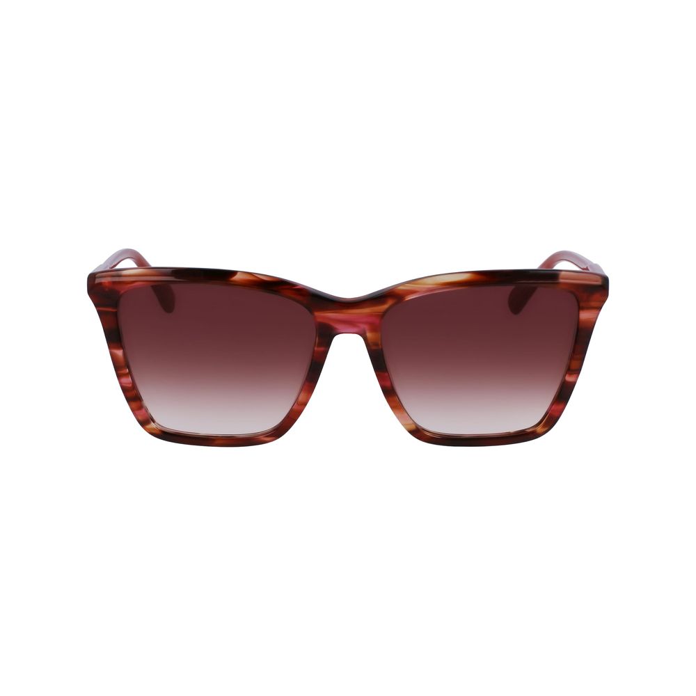 Longchamp – Rote Sonnenbrille aus Kalbshaar