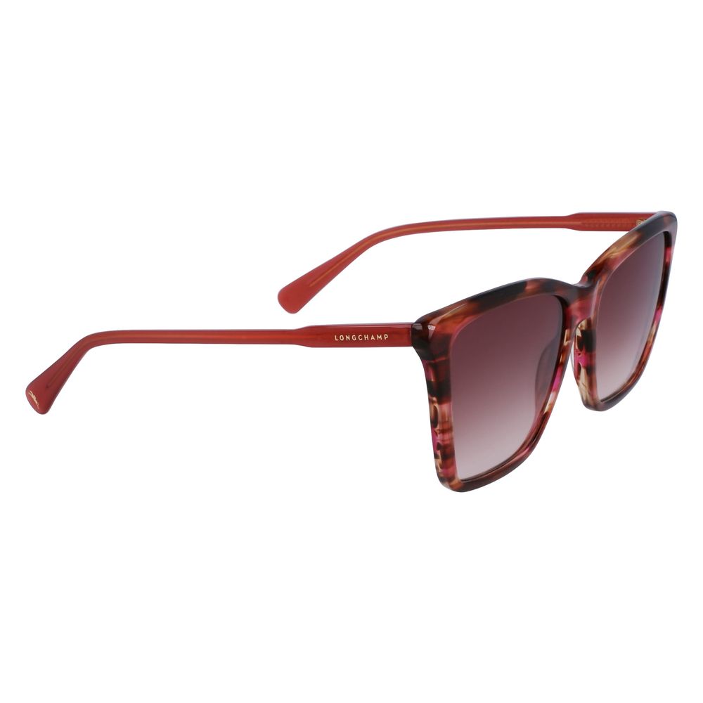Longchamp – Rote Sonnenbrille aus Kalbshaar