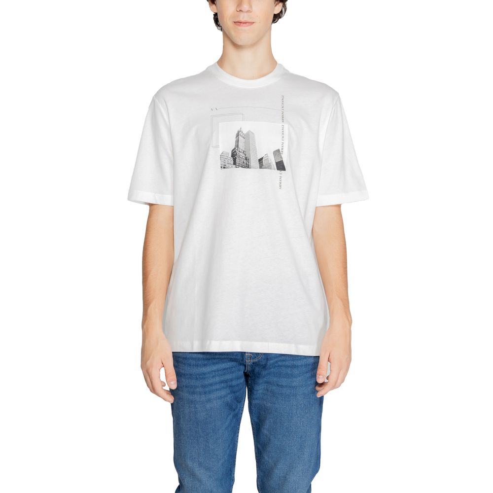 Tricou Armani Exchange din bumbac alb