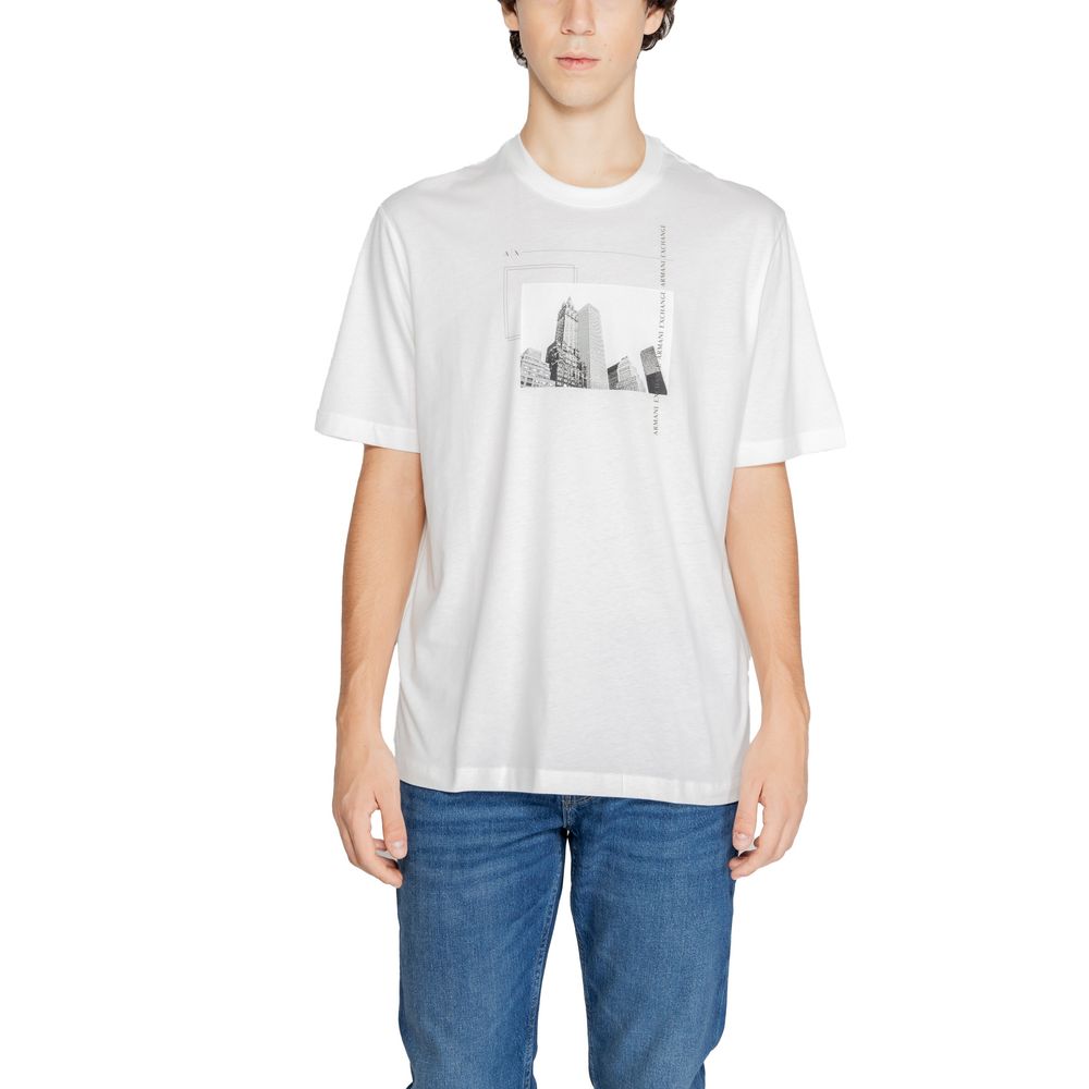 Tricou Armani Exchange din bumbac alb