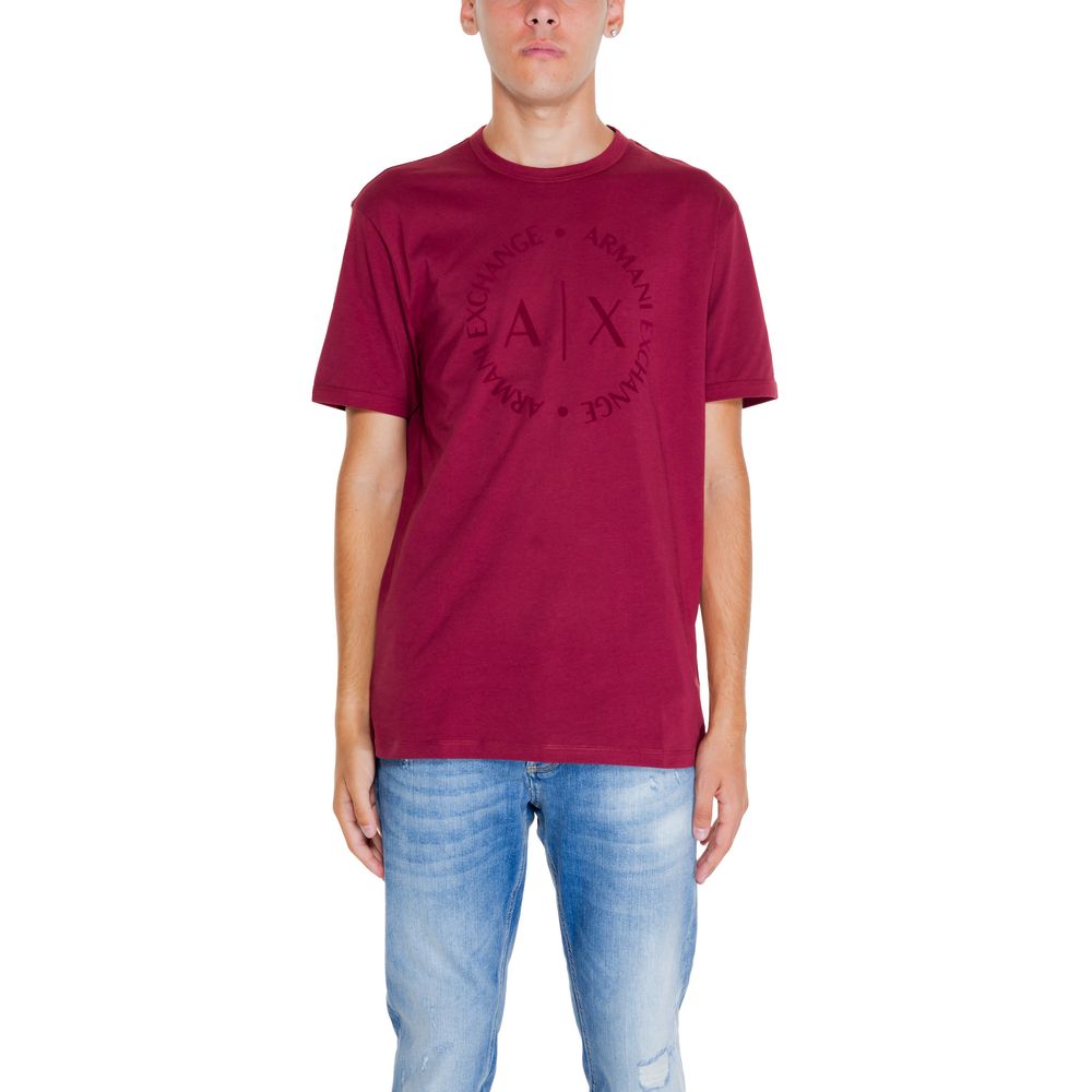Tricou Armani Exchange din bumbac Bordeaux