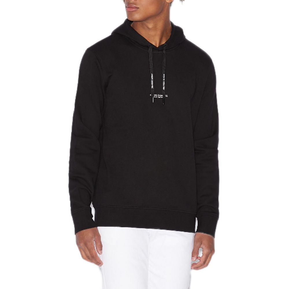 Armani Exchange – Schwarzer Kapuzenpullover aus Baumwolle