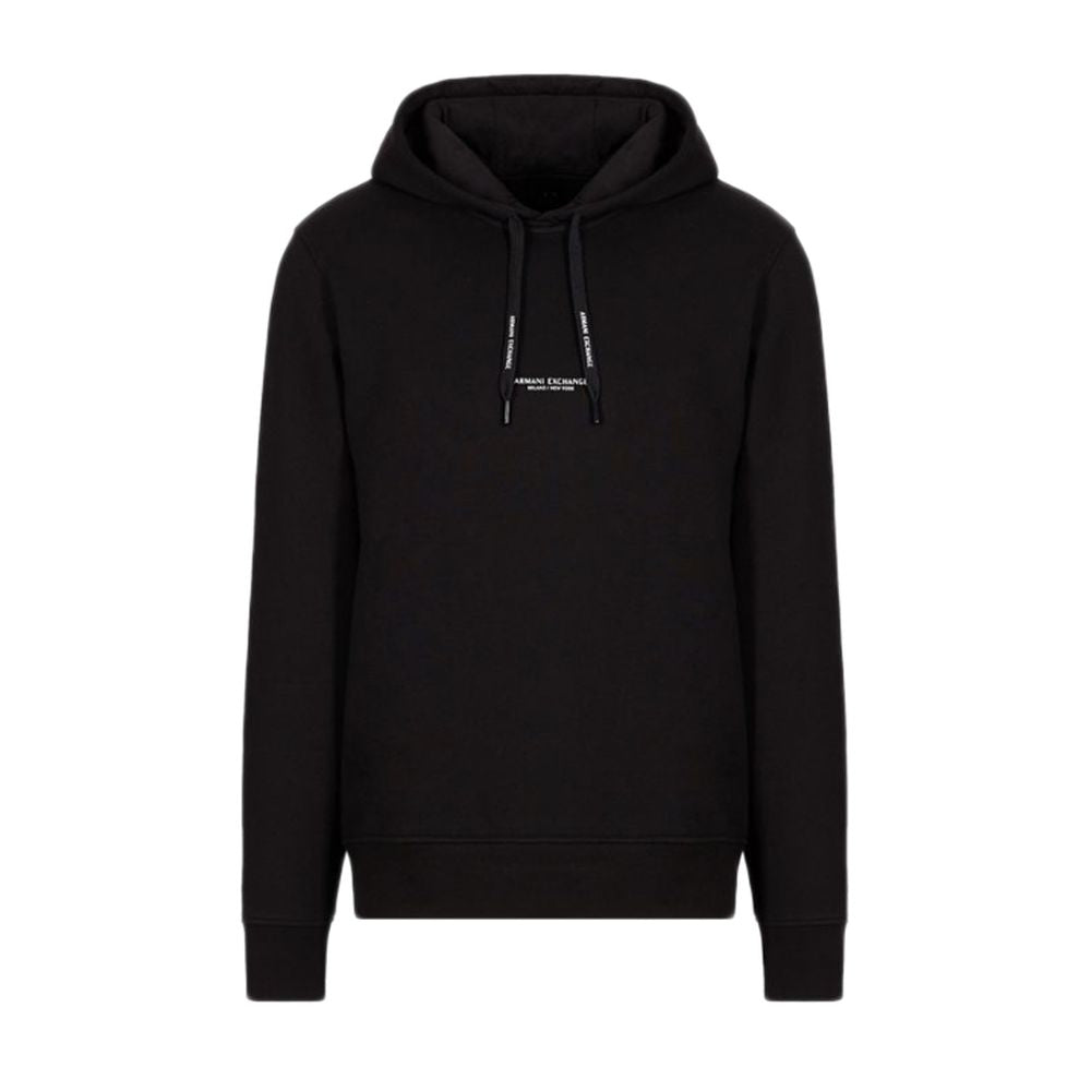 Armani Exchange – Schwarzer Kapuzenpullover aus Baumwolle