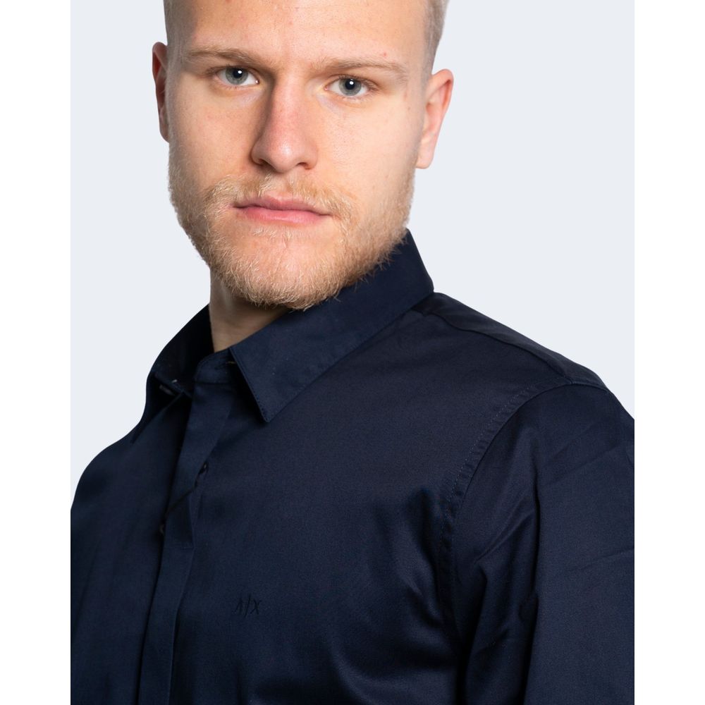 Armani Exchange – Blaues Baumwollhemd