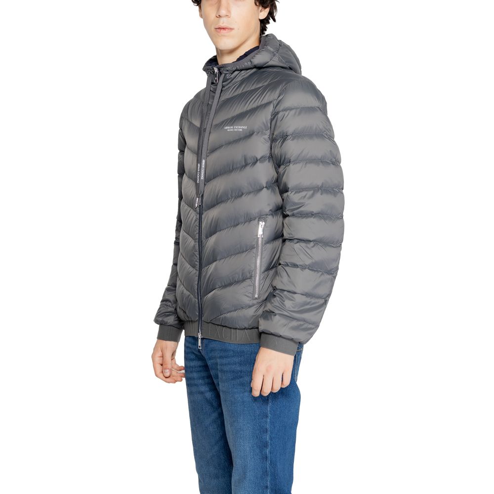 Jachetă Armani Exchange gri din poliester
