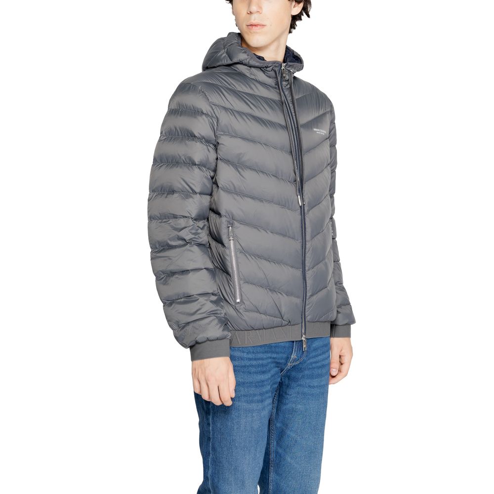 Jachetă Armani Exchange gri din poliester