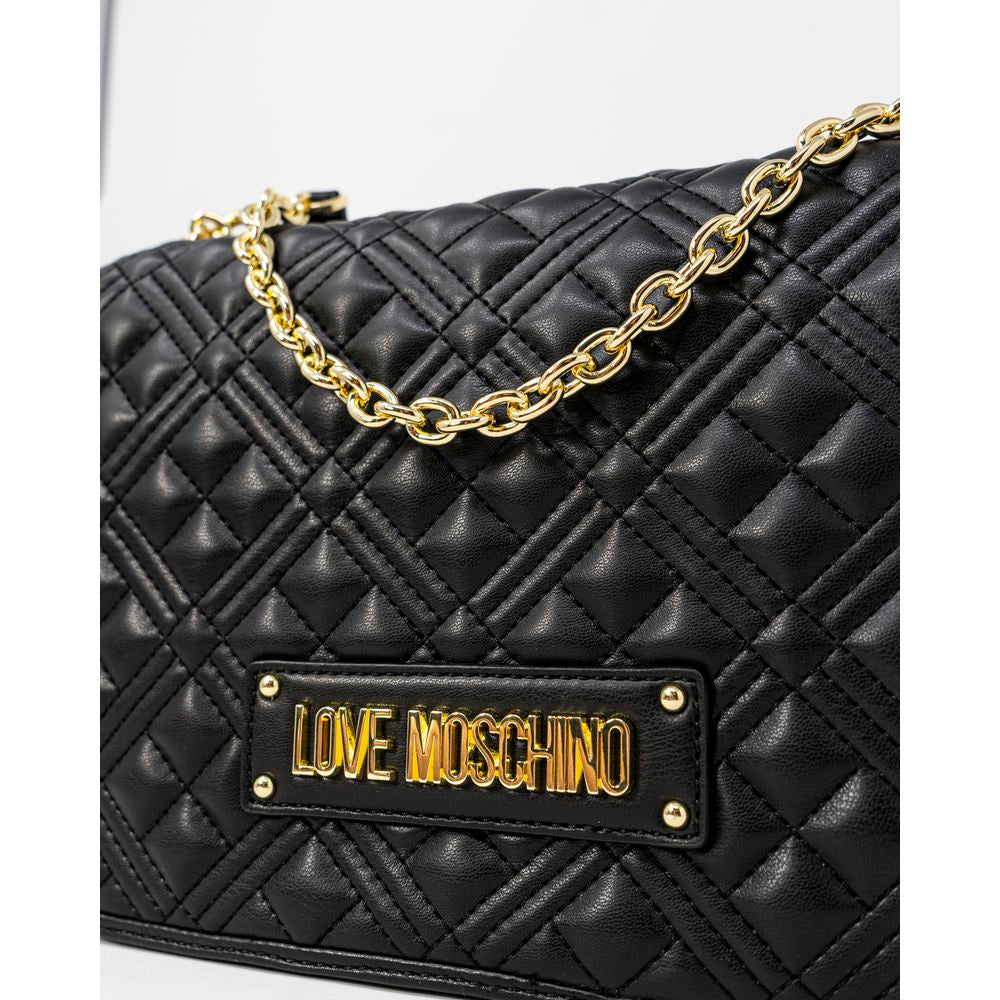 Geantă de mână Love Moschino neagră din polietilenă