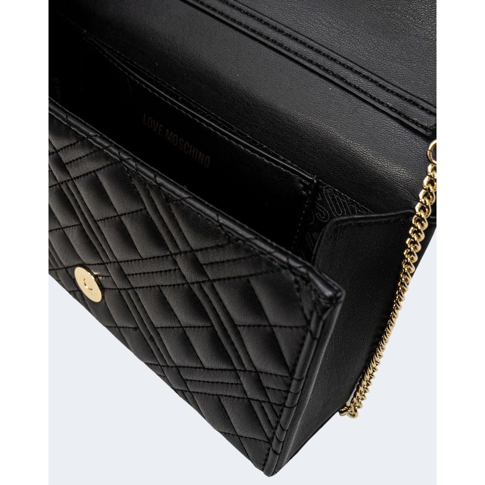 Geantă de mână Love Moschino neagră din polietilenă