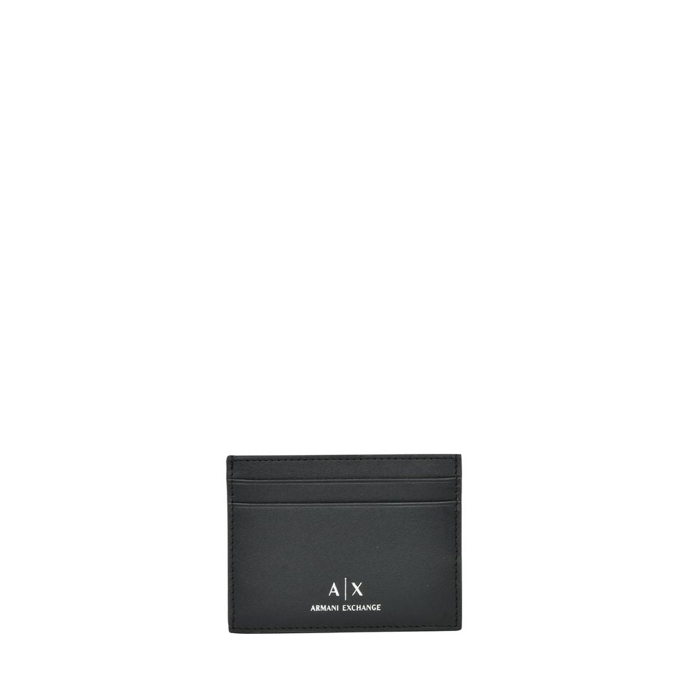 Armani Exchange – Schwarze Lederbrieftasche