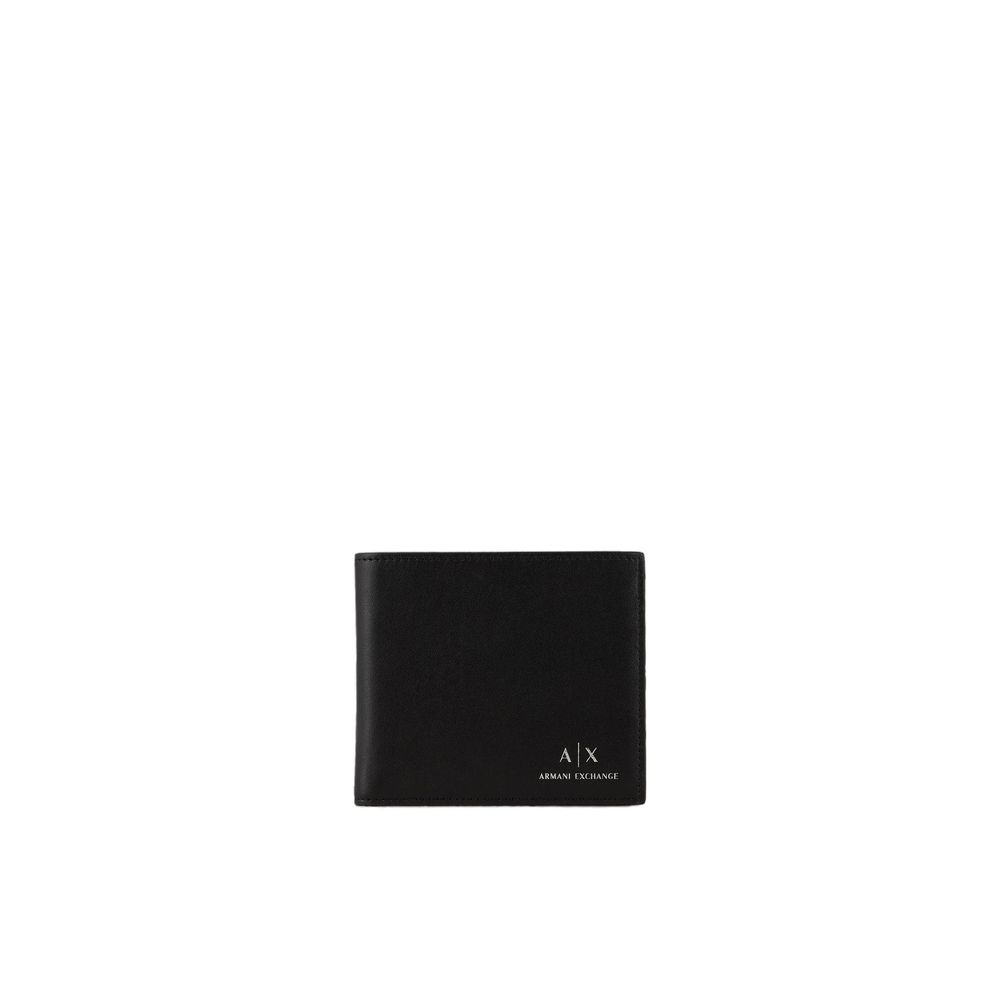 Armani Exchange – Schwarze Lederbrieftasche
