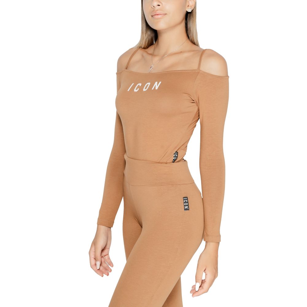 Bluze și tricou Icon Brown din bumbac