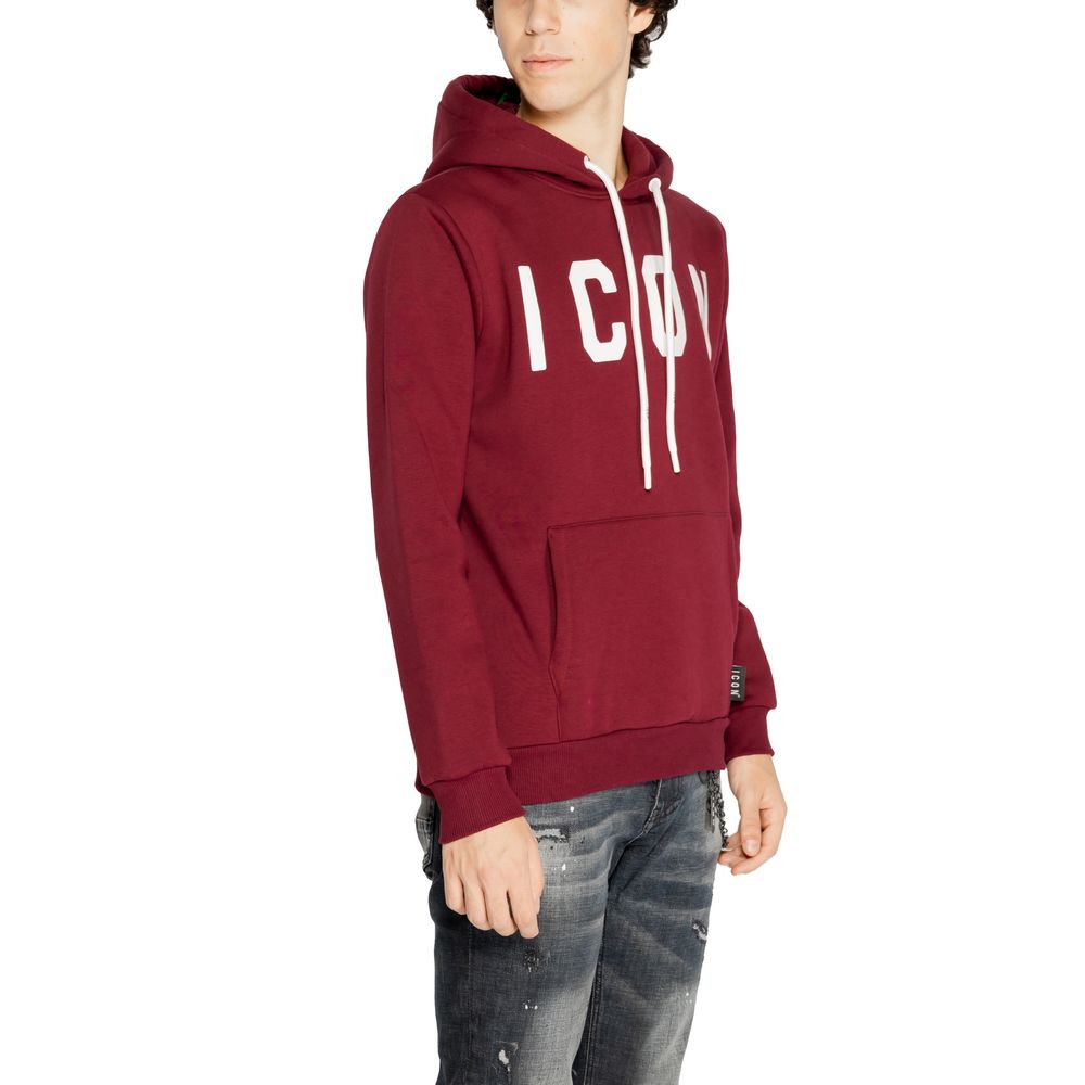 Bordeauxfarbener Baumwollpullover mit Symbol