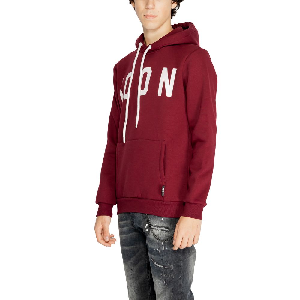 Bordeauxfarbener Baumwollpullover mit Symbol