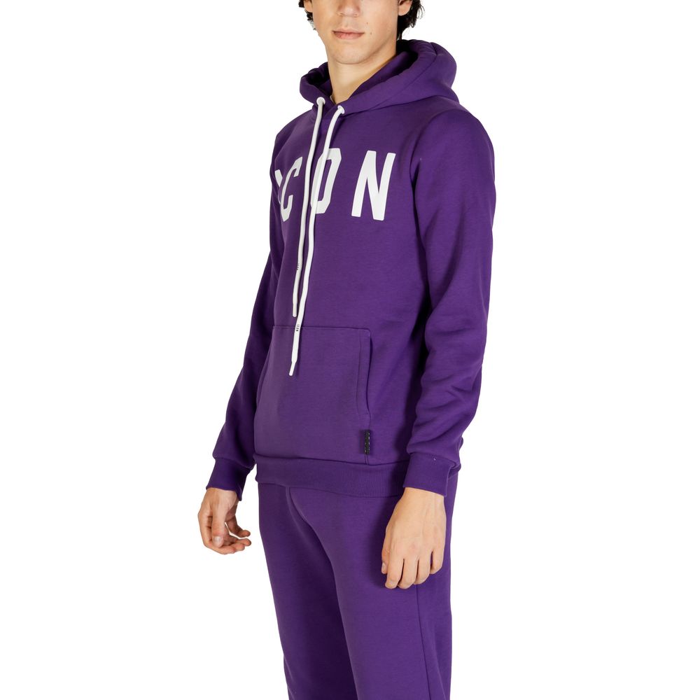 Lilafarbener Baumwollpullover mit Symbol