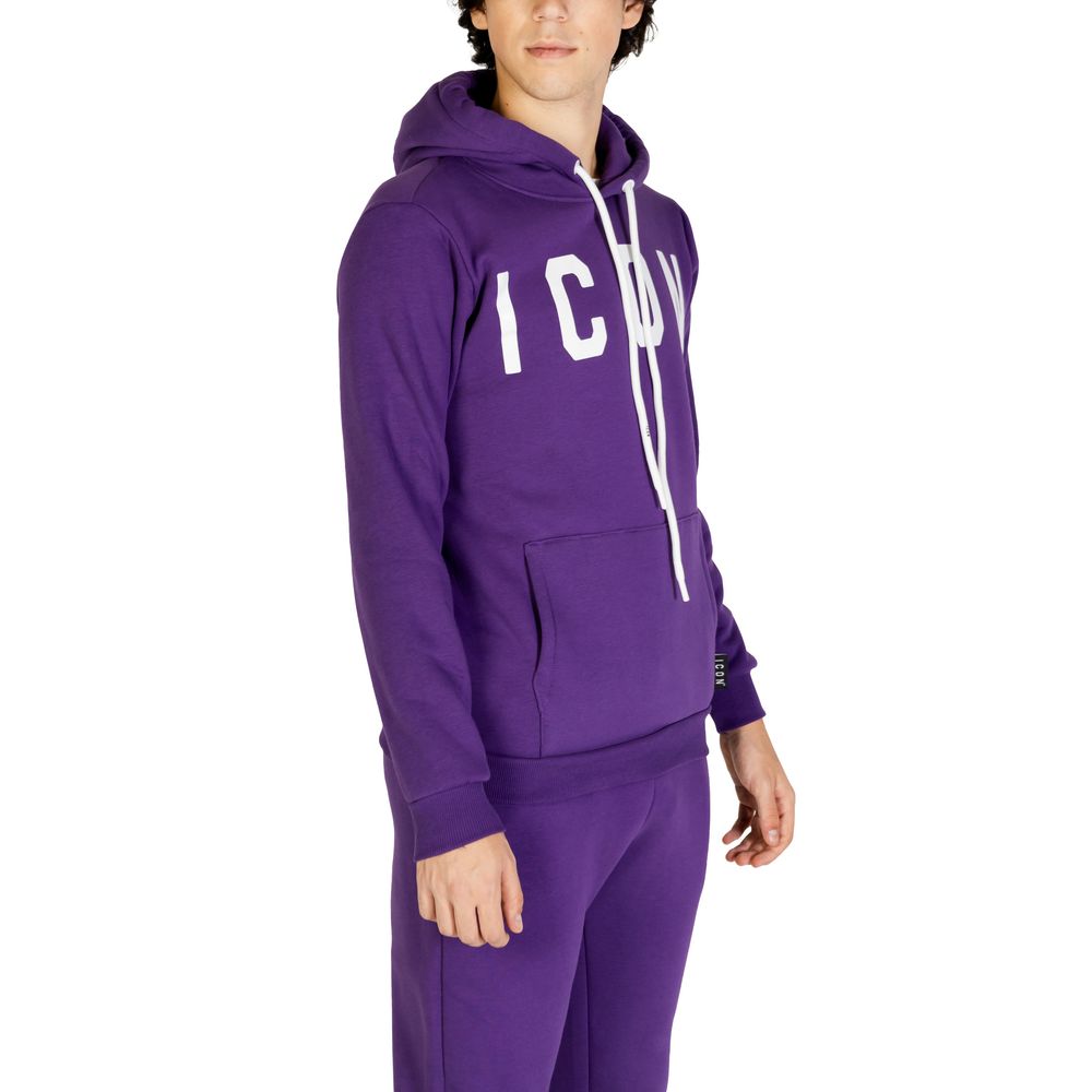 Lilafarbener Baumwollpullover mit Symbol
