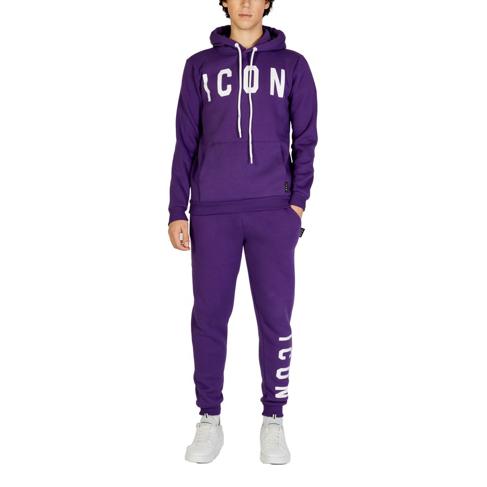 Lilafarbener Baumwollpullover mit Symbol