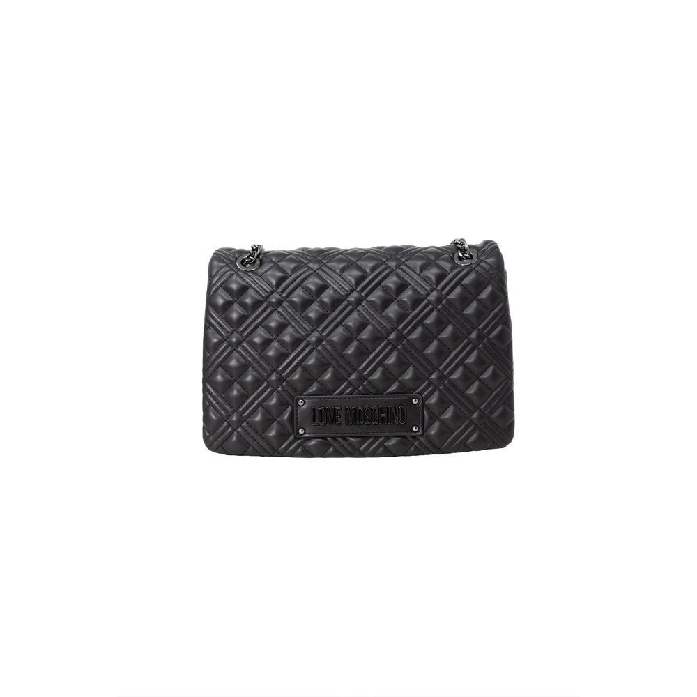 Geantă de mână Love Moschino neagră din polietilenă