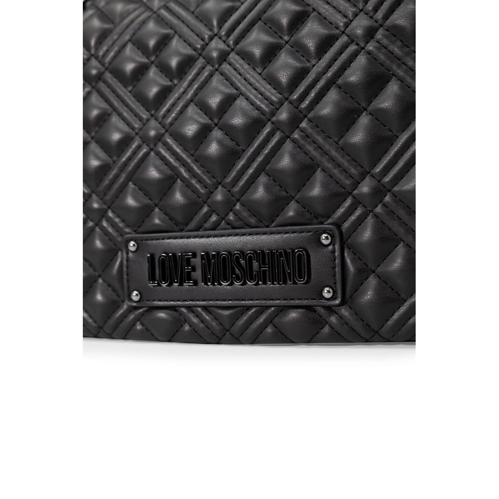 Geantă de mână Love Moschino neagră din polietilenă