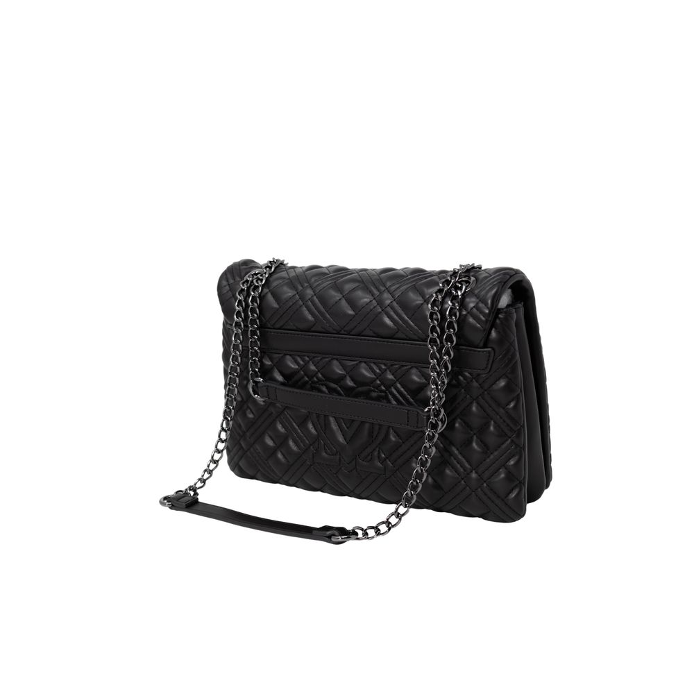 Geantă de mână Love Moschino neagră din polietilenă