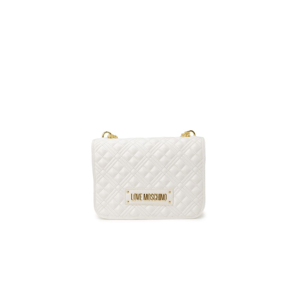 Geantă de mână Love Moschino albă din polietilenă