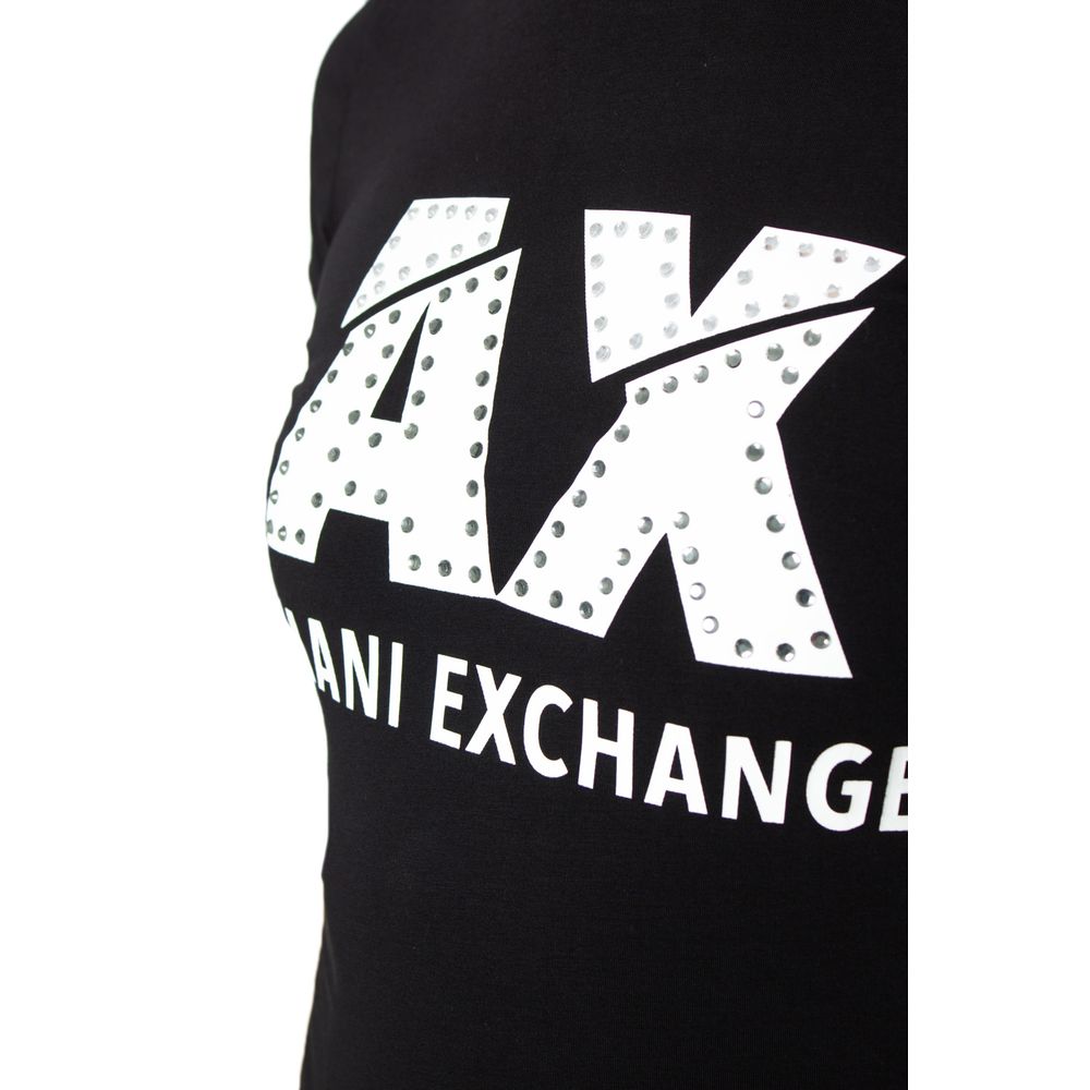 Armani Exchange – Schwarzes Baumwoll-T-Shirt
