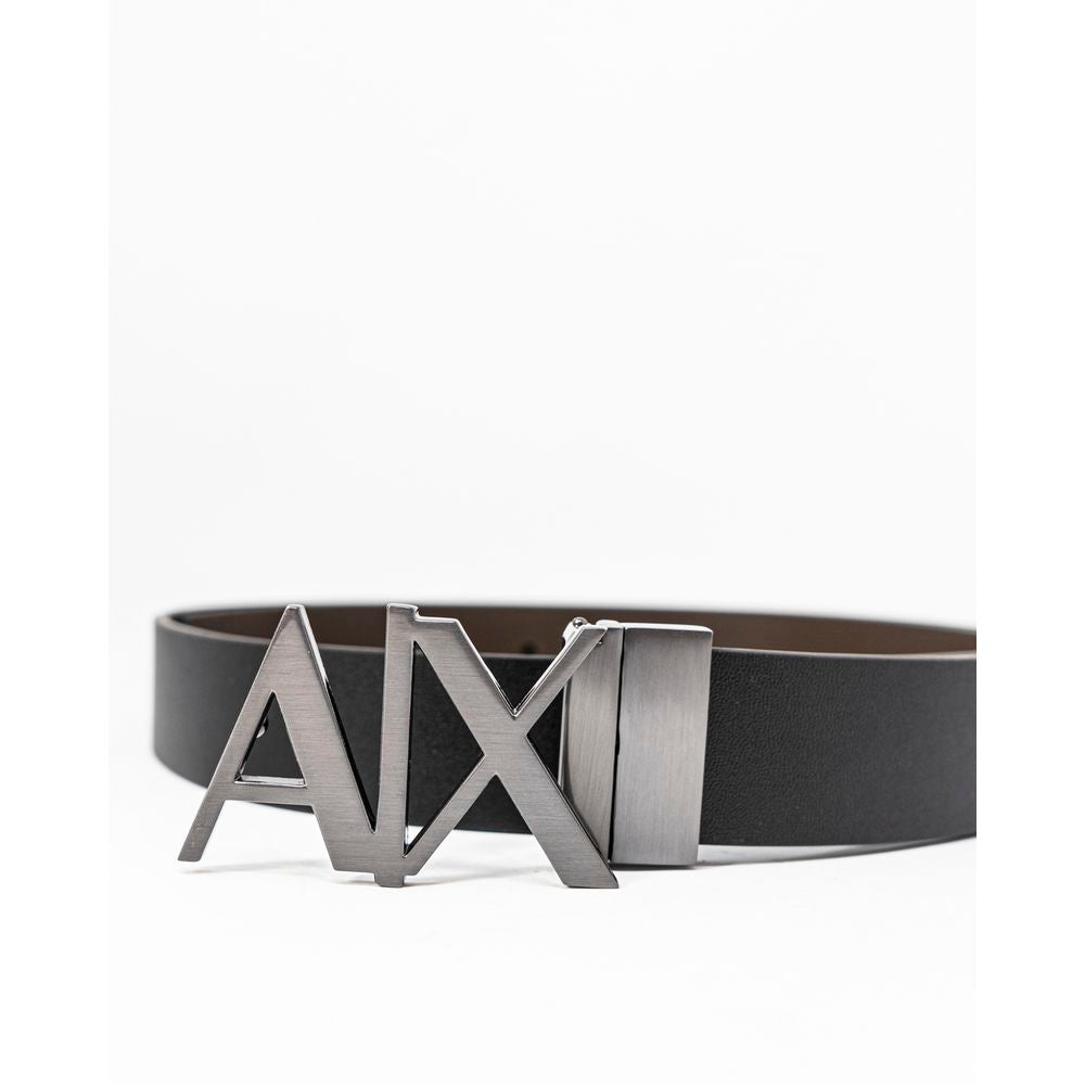 Armani Exchange – Schwarzer Ledergürtel
