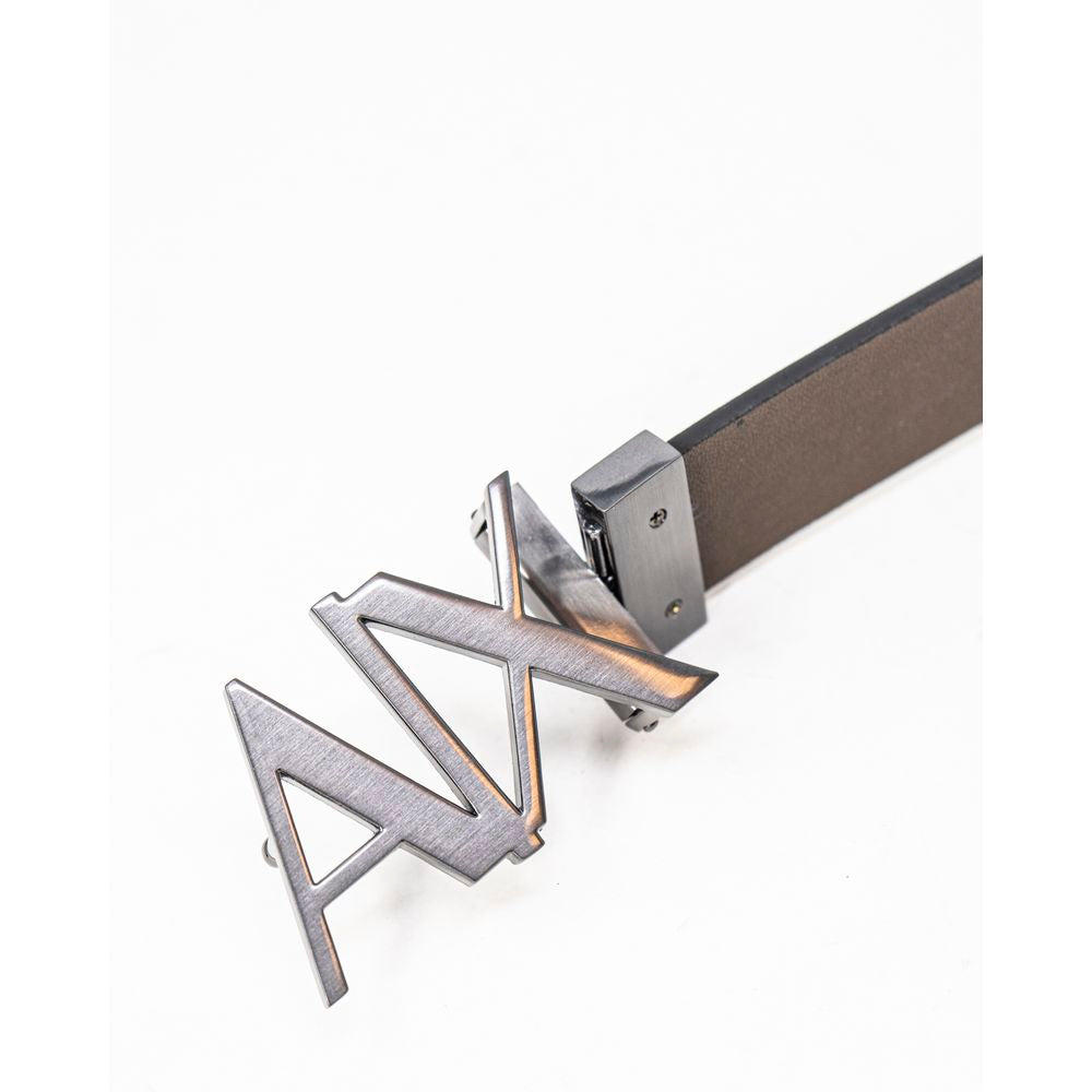 Armani Exchange – Schwarzer Ledergürtel