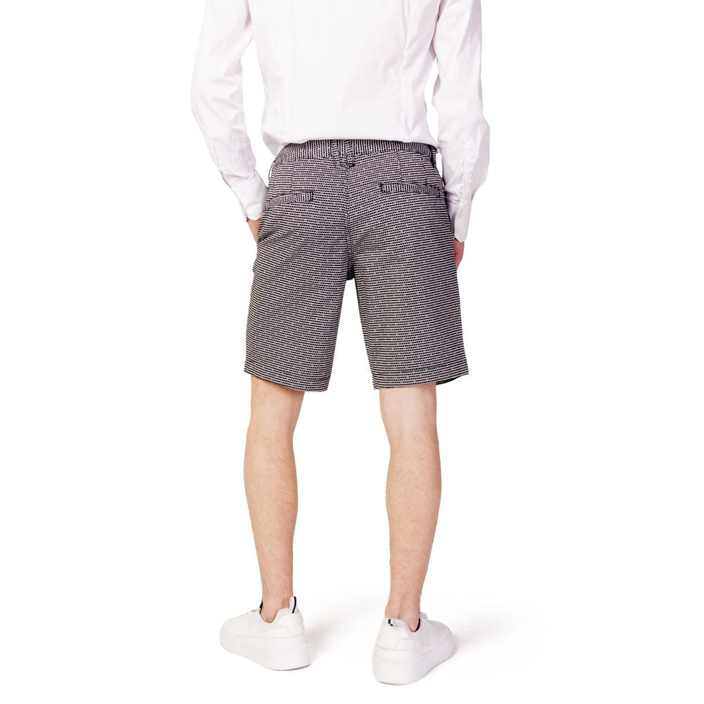 Armani Exchange Black And White Cotton Bermuda