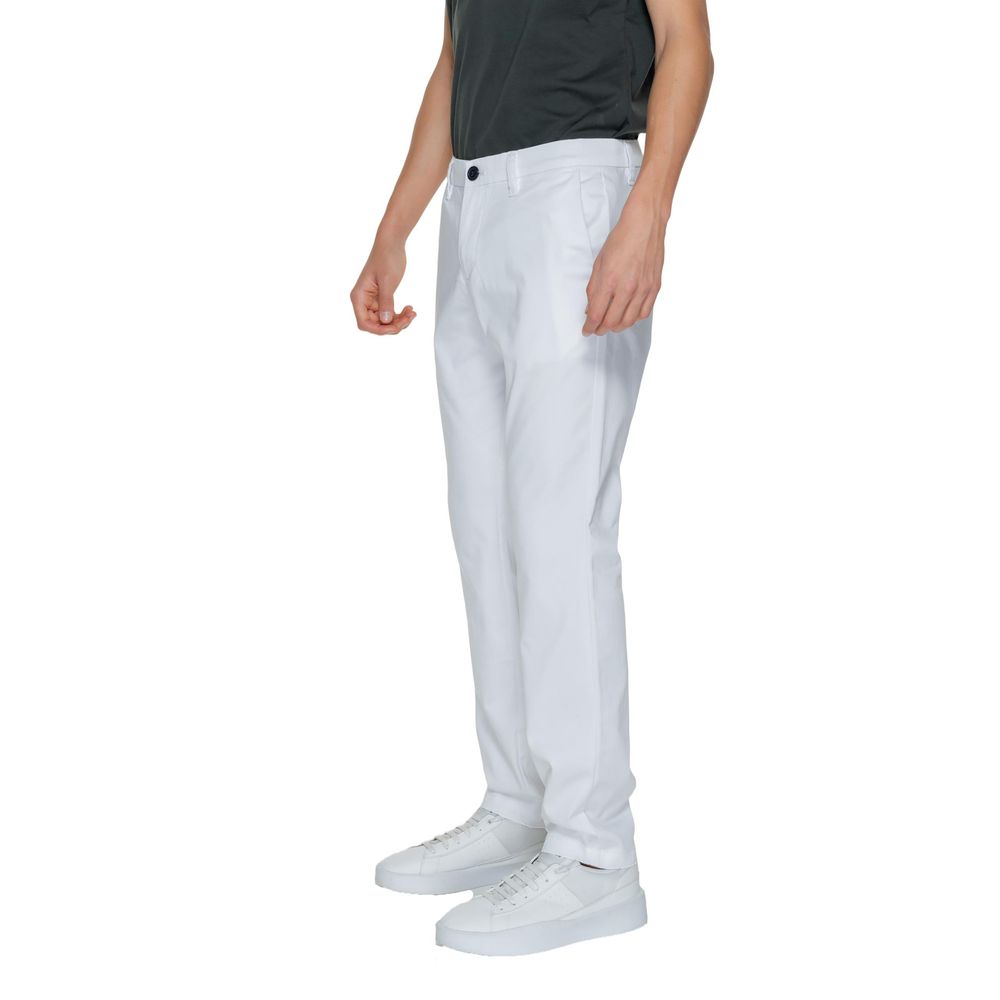 Pantaloni albi din bumbac Armani Exchange