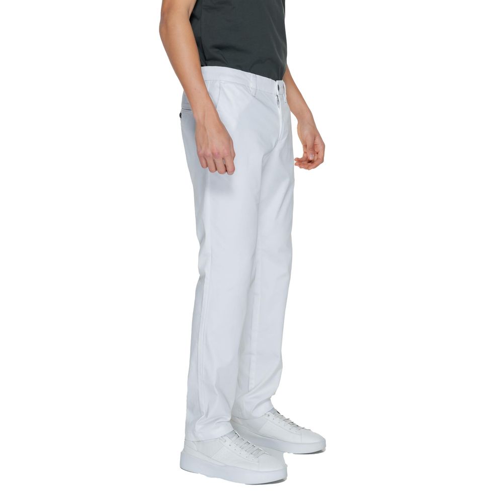 Pantaloni albi din bumbac Armani Exchange