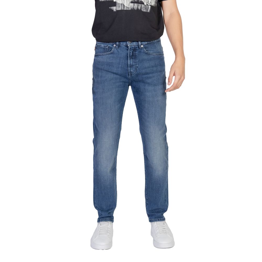 Hugo Boss Blue Cotton Relaxed Fit Jean