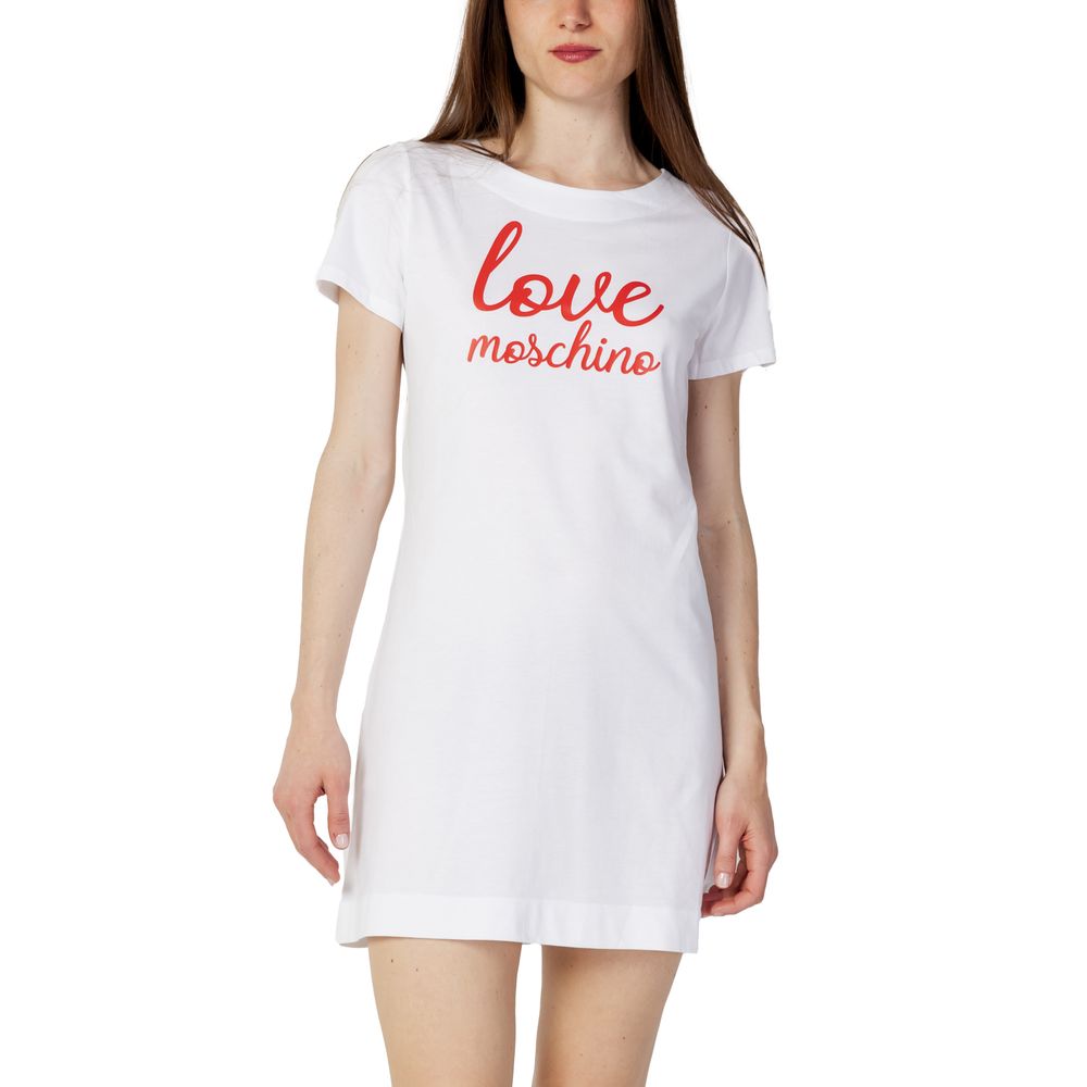 Pantaloni scurți albi din bumbac Love Moschino