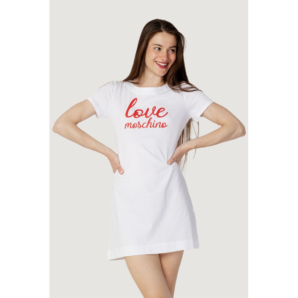 Pantaloni scurți albi din bumbac Love Moschino