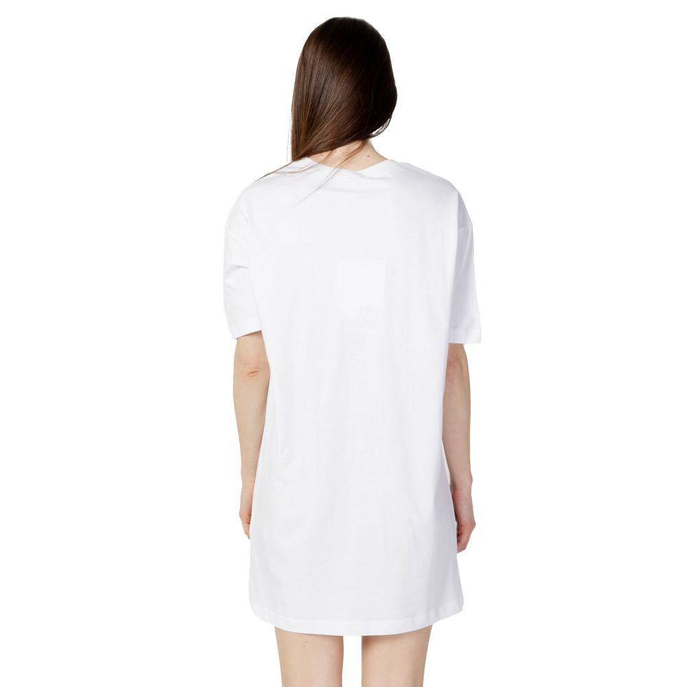 Rochie albă din bumbac Love Moschino