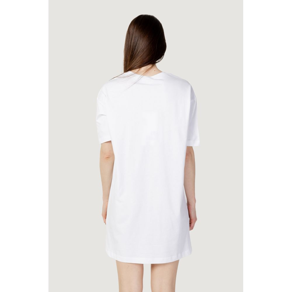 Rochie albă din bumbac Love Moschino