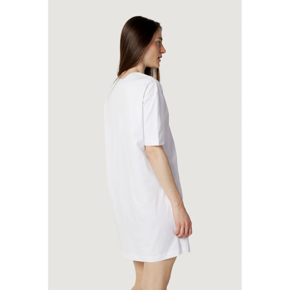 Rochie albă din bumbac Love Moschino