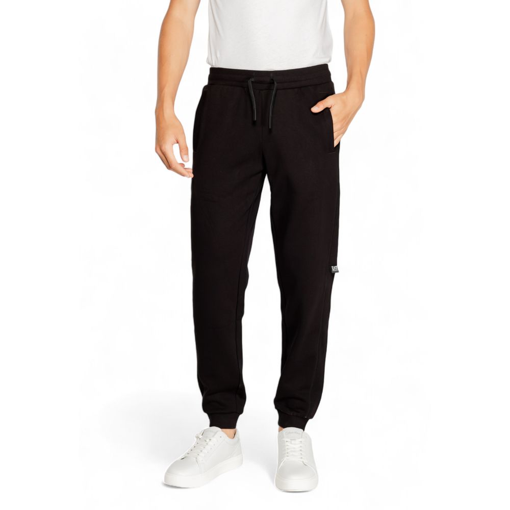 Blugi și pantaloni EA7 Emporio Armani din bumbac negru