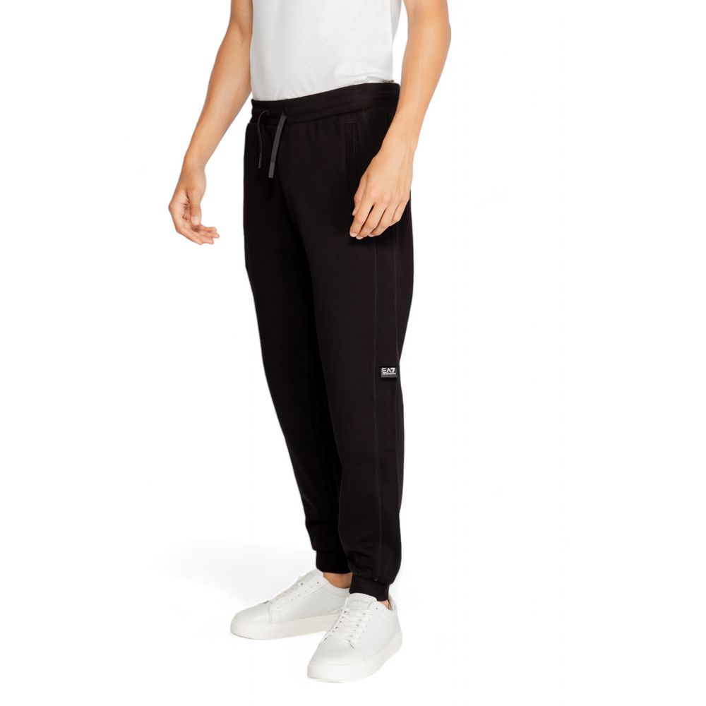 Blugi și pantaloni EA7 Emporio Armani din bumbac negru