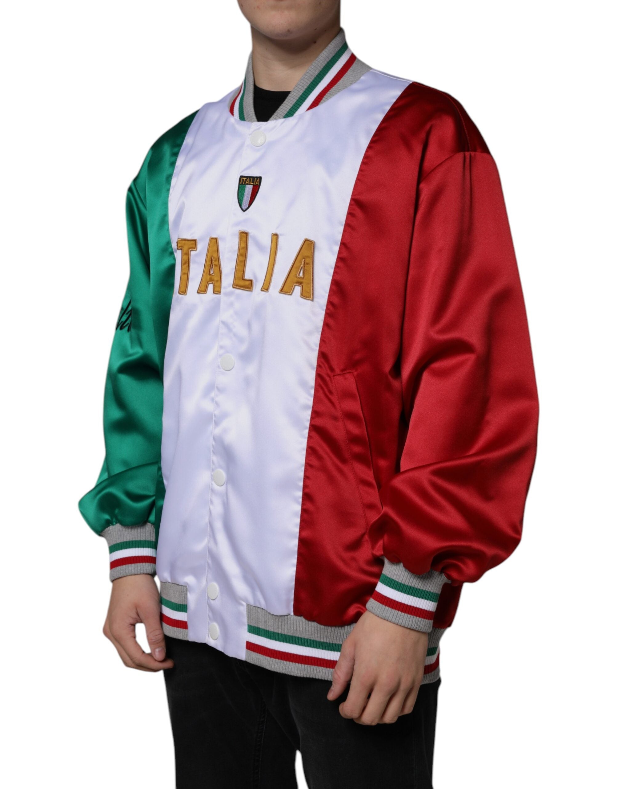 Dolce &amp; Gabbana Jachetă bomber multicoloră Italia cu nasturi