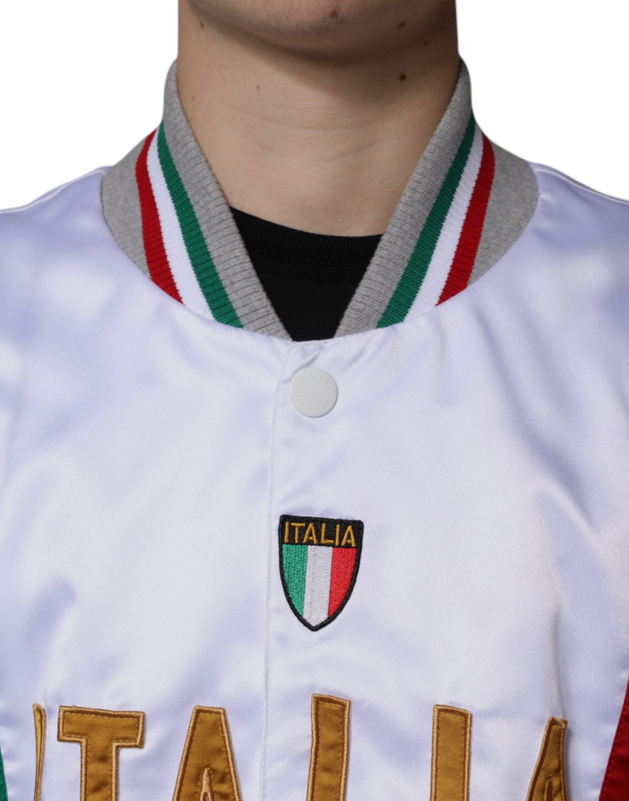 Dolce &amp; Gabbana Jachetă bomber multicoloră Italia cu nasturi