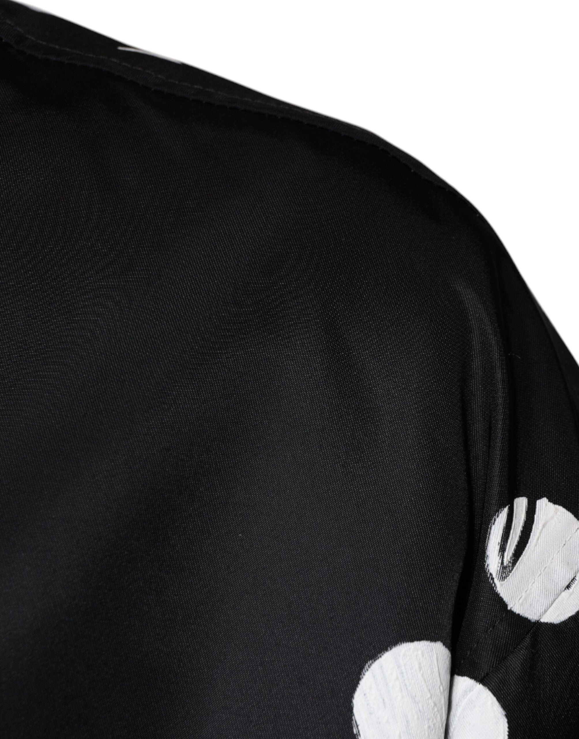 Jachetă bomber din nailon cu dungi negre cu buline Dolce &amp; Gabbana