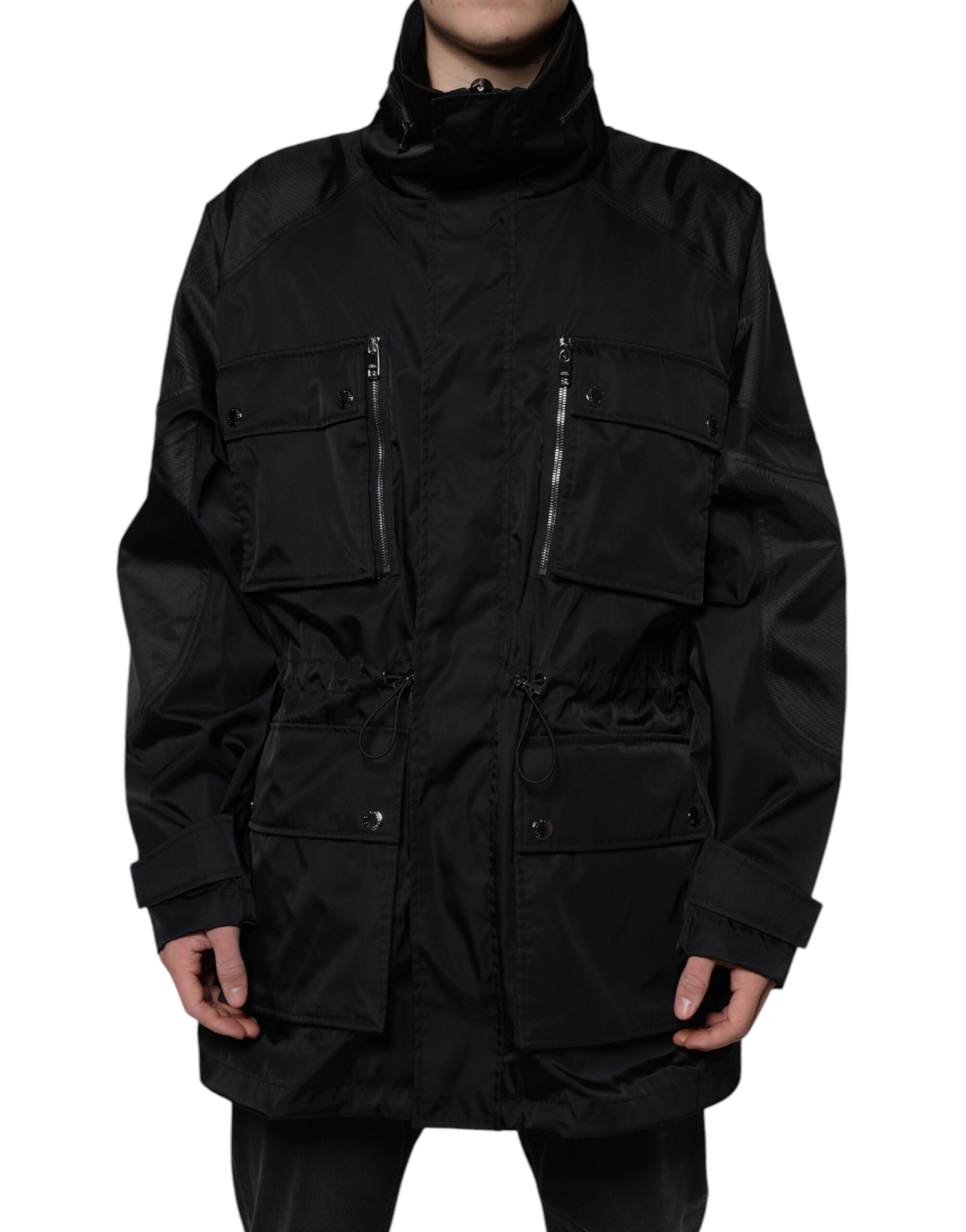Dolce &amp; Gabbana Schwarzer Nylon-Winterparka für Herren