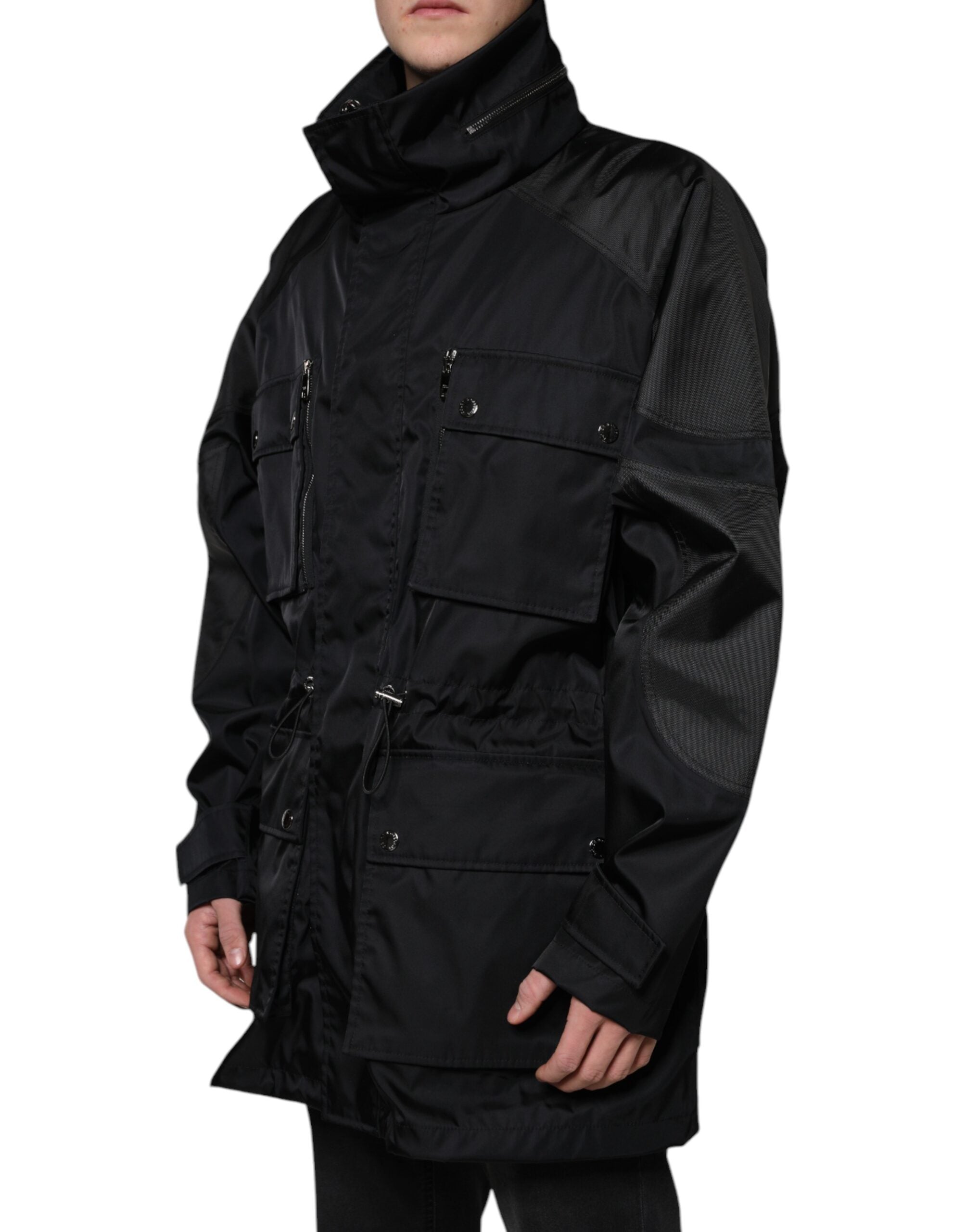 Dolce &amp; Gabbana Jachetă Parka de iarnă din nailon negru pentru bărbați