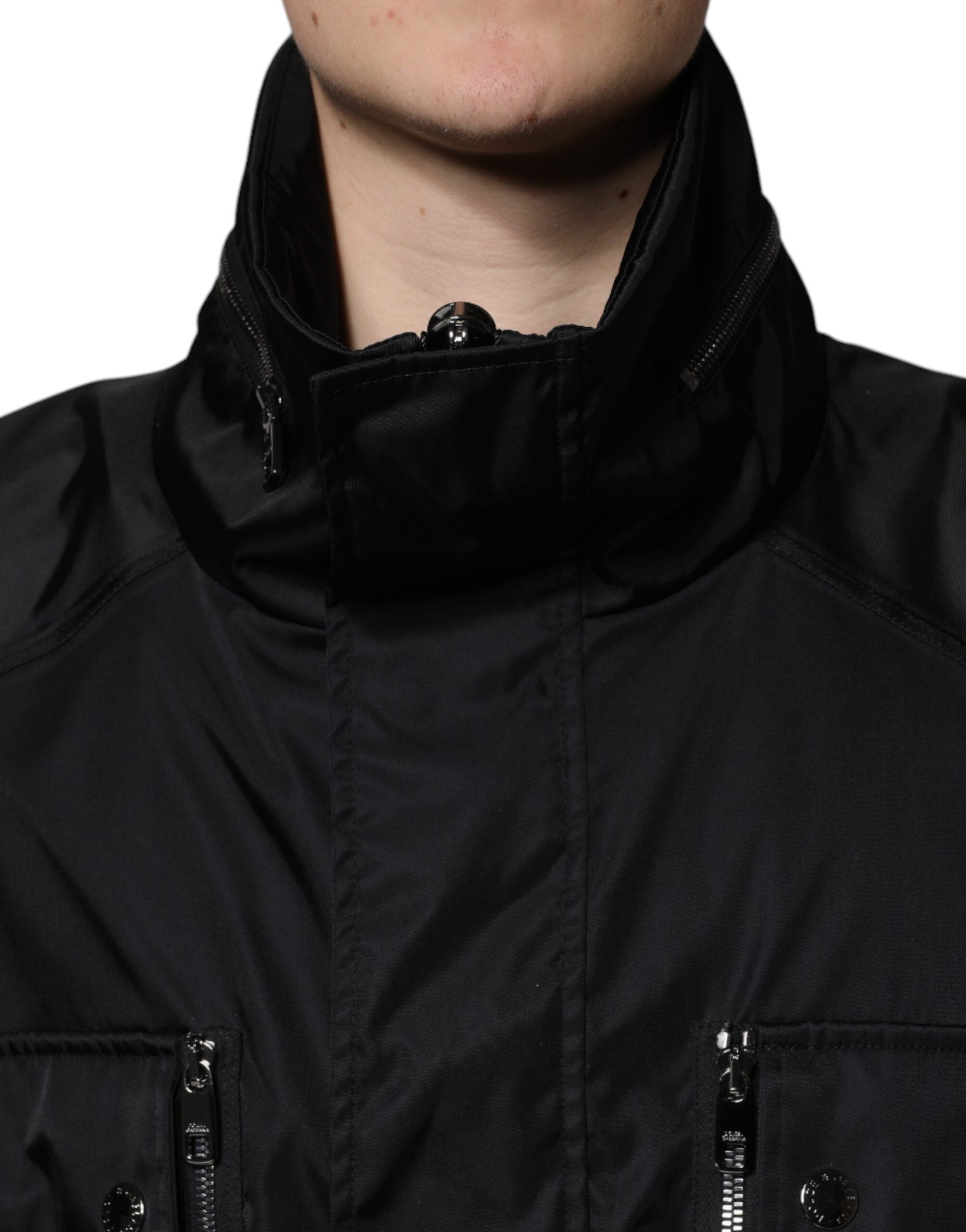 Dolce &amp; Gabbana Jachetă Parka de iarnă din nailon negru pentru bărbați