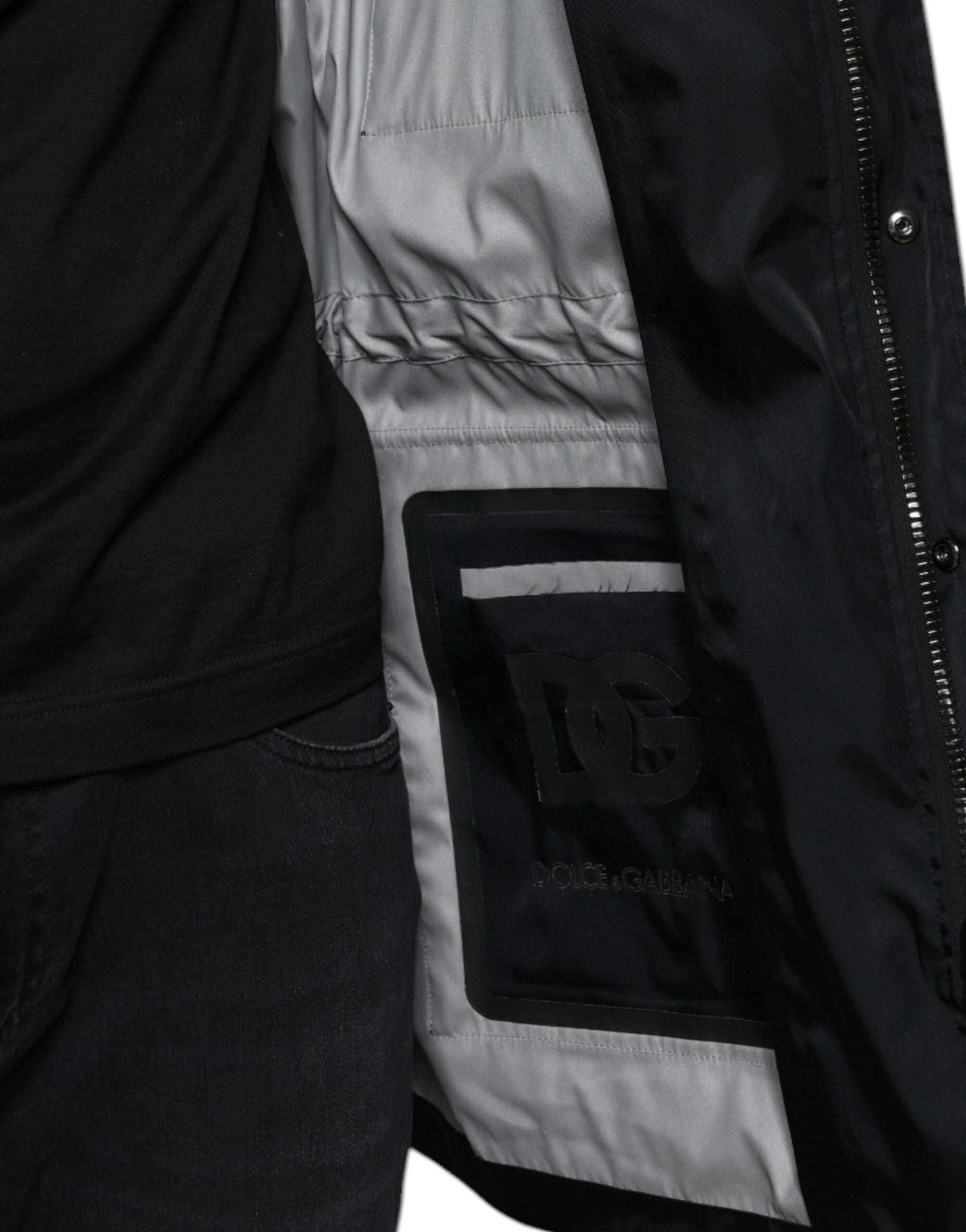 Dolce &amp; Gabbana Jachetă Parka de iarnă din nailon negru pentru bărbați