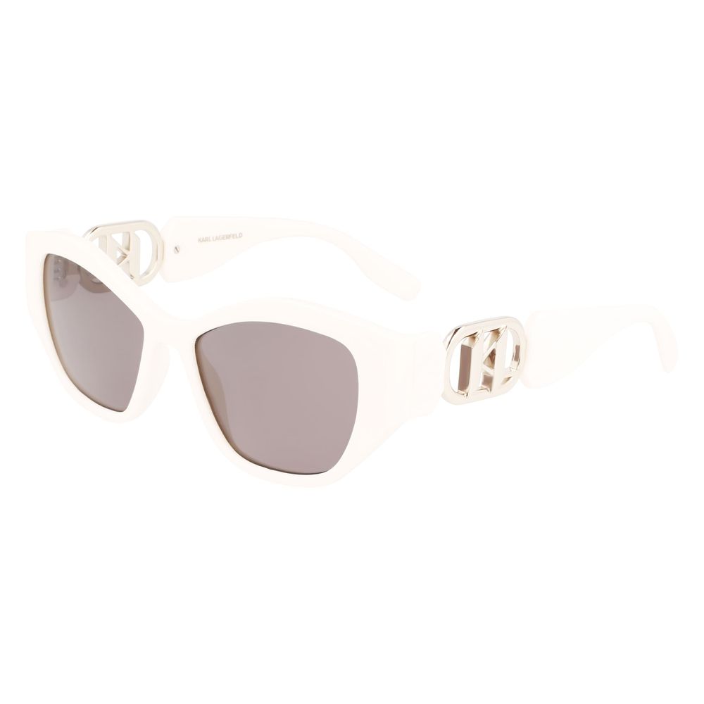 Karl Lagerfeld – Weiße Sonnenbrille mit Spritzguss