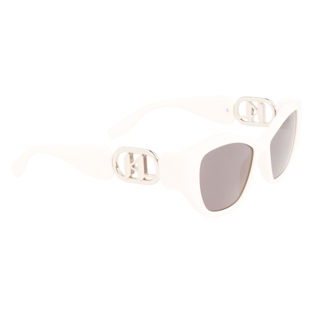 Karl Lagerfeld – Weiße Sonnenbrille mit Spritzguss